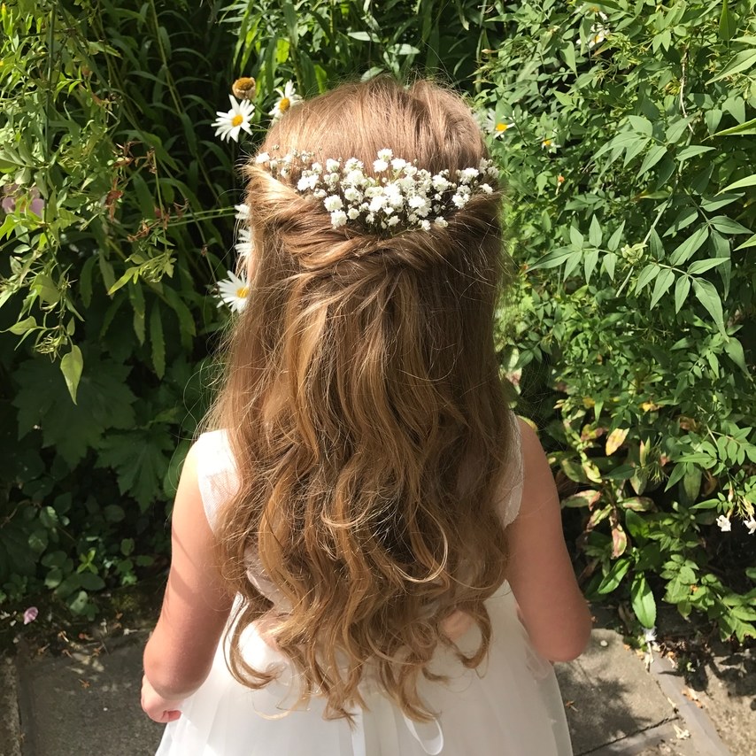 penteado daminha cabelo longo