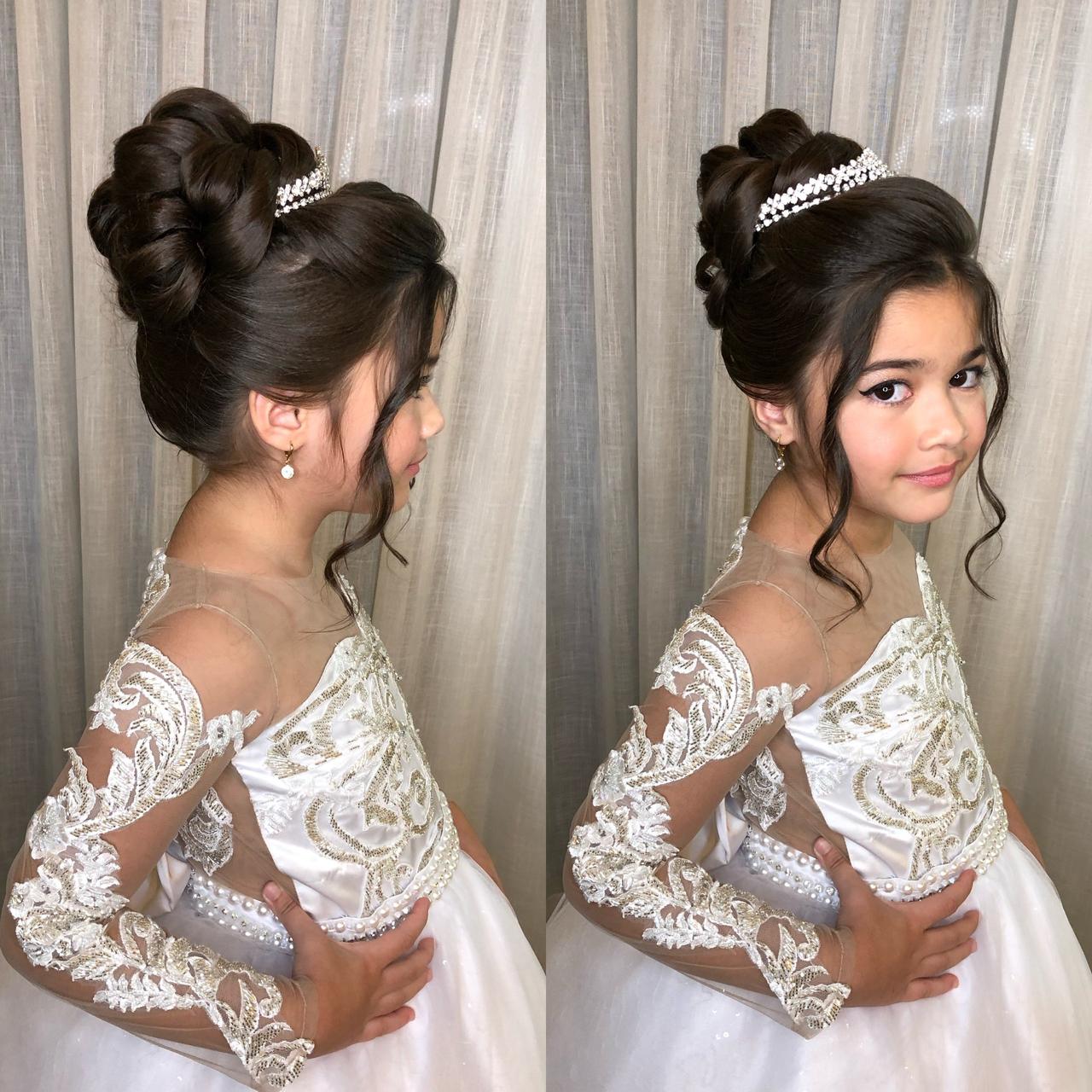 penteado infantil para casamento