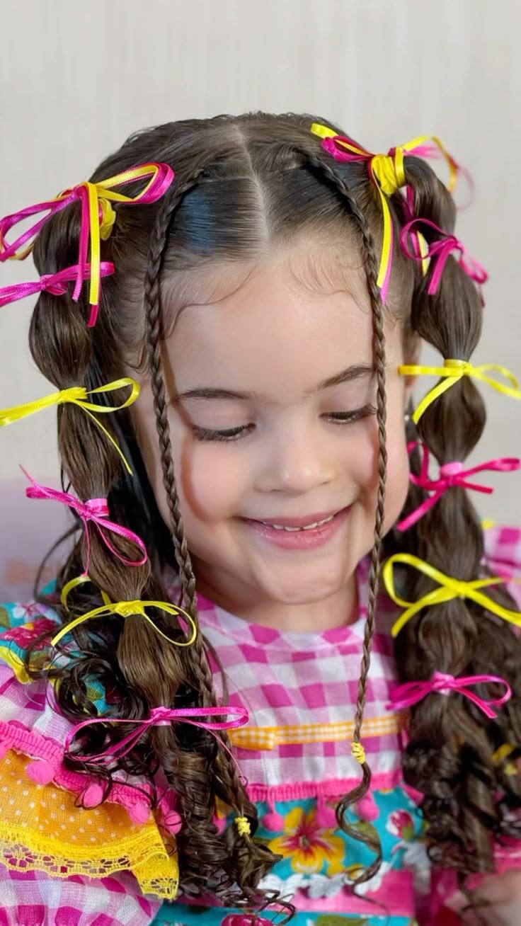 penteado festa junina cabelo crespo infantil