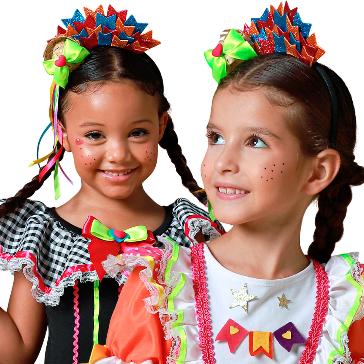 penteado junino infantil com flores