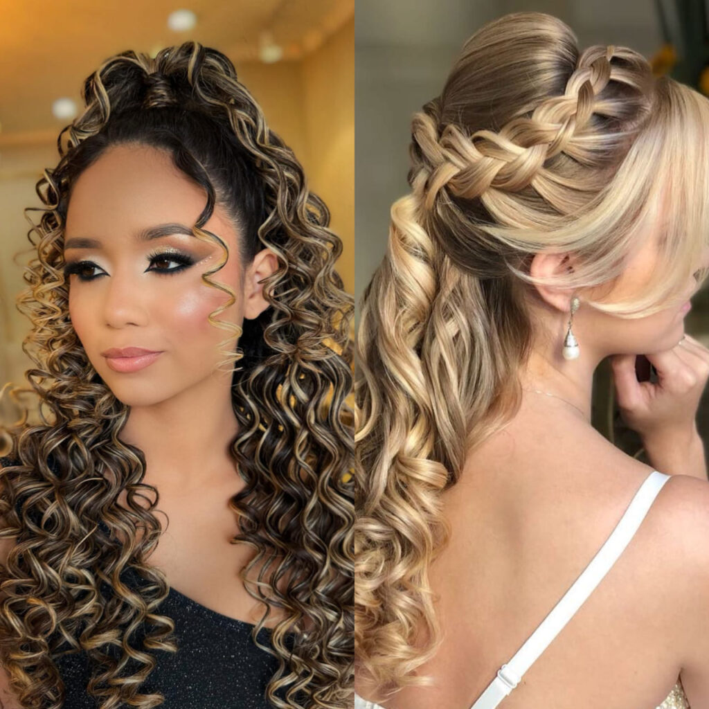 penteado formatura com franja