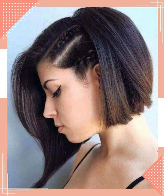 penteado efeito molhado cabelo curto liso