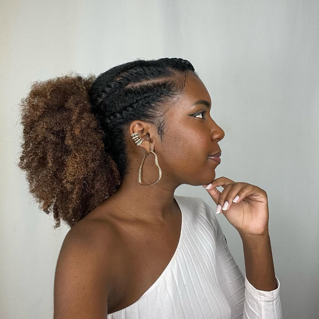 penteado semipreso lateral cabelo cacheado curto