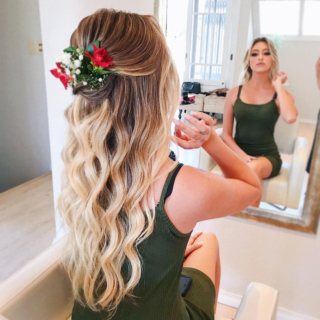 penteado madrinha cabelo cacheado preso