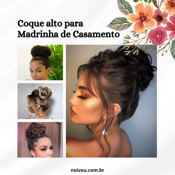 penteado madrinha coque cabelo médio