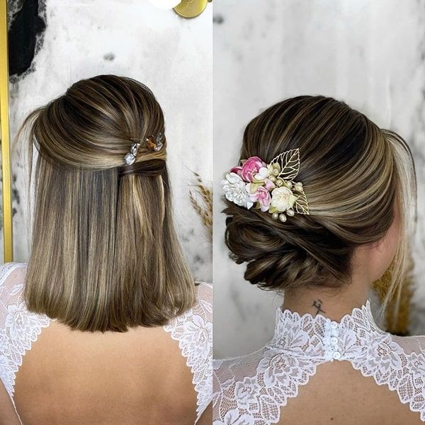 penteado de noiva moderno cabelo curto
