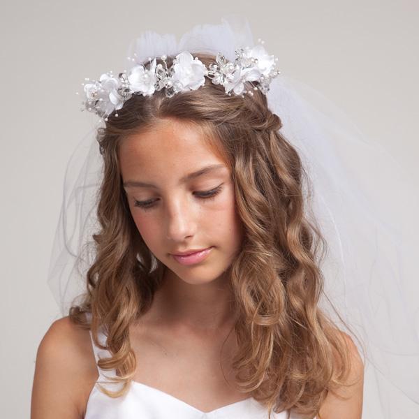 penteado primeira comunhão coque