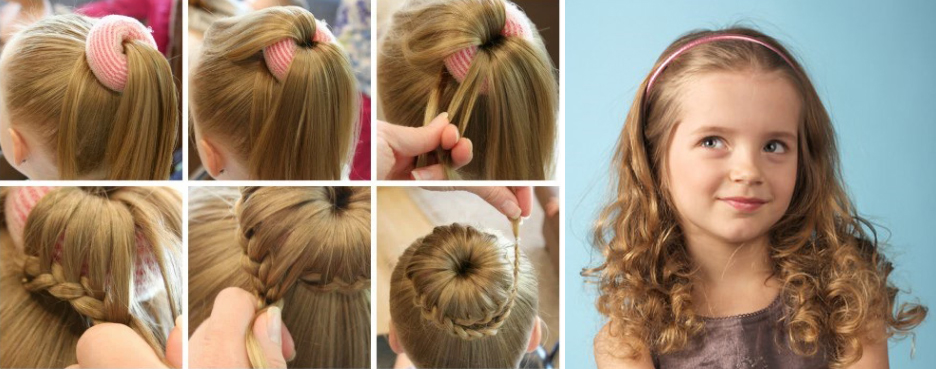 penteado primeira comunhão com flores