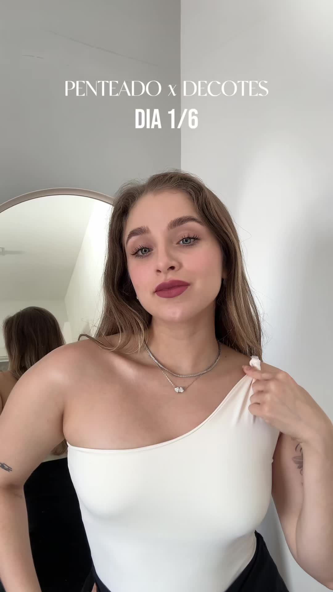 cabelo com vestido de um ombro