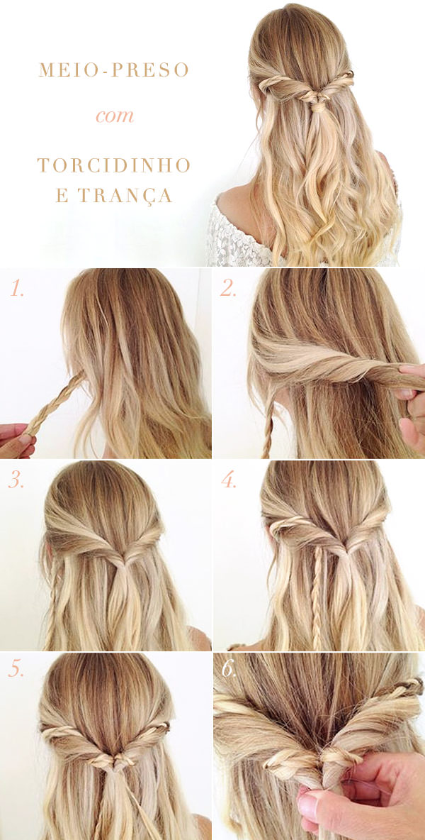 penteados presos para cabelo longo
