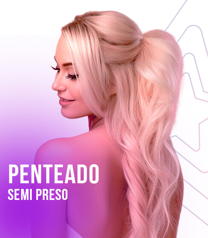 penteado semi preso cabelo longo