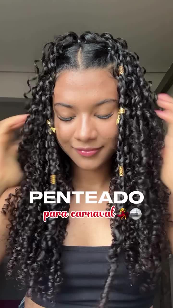 penteado rápido cabelo cacheado