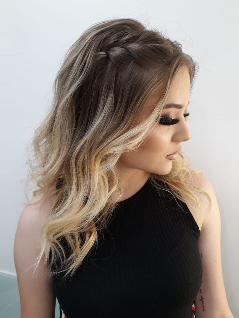 penteados cabelo solto com trança