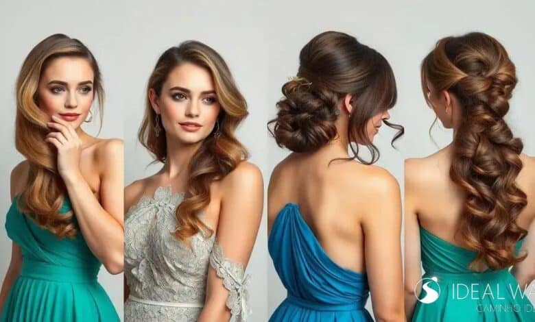 penteado vestido um ombro