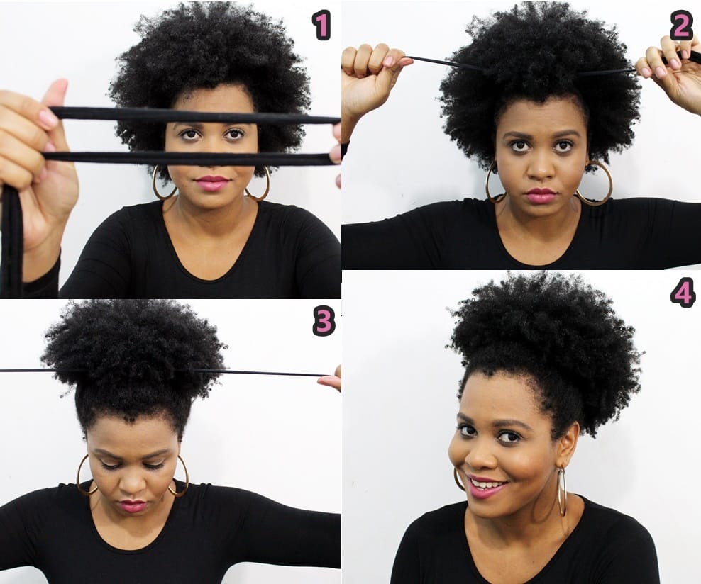 como fazer afro puff