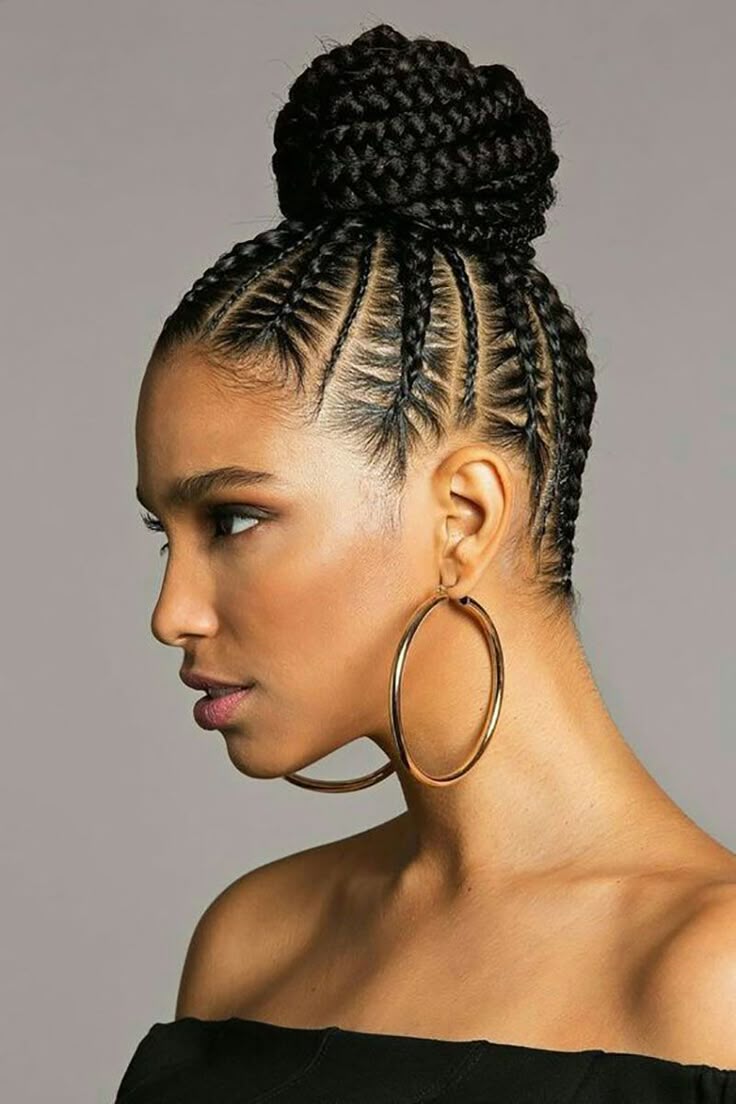 penteados afros com tranças curtas