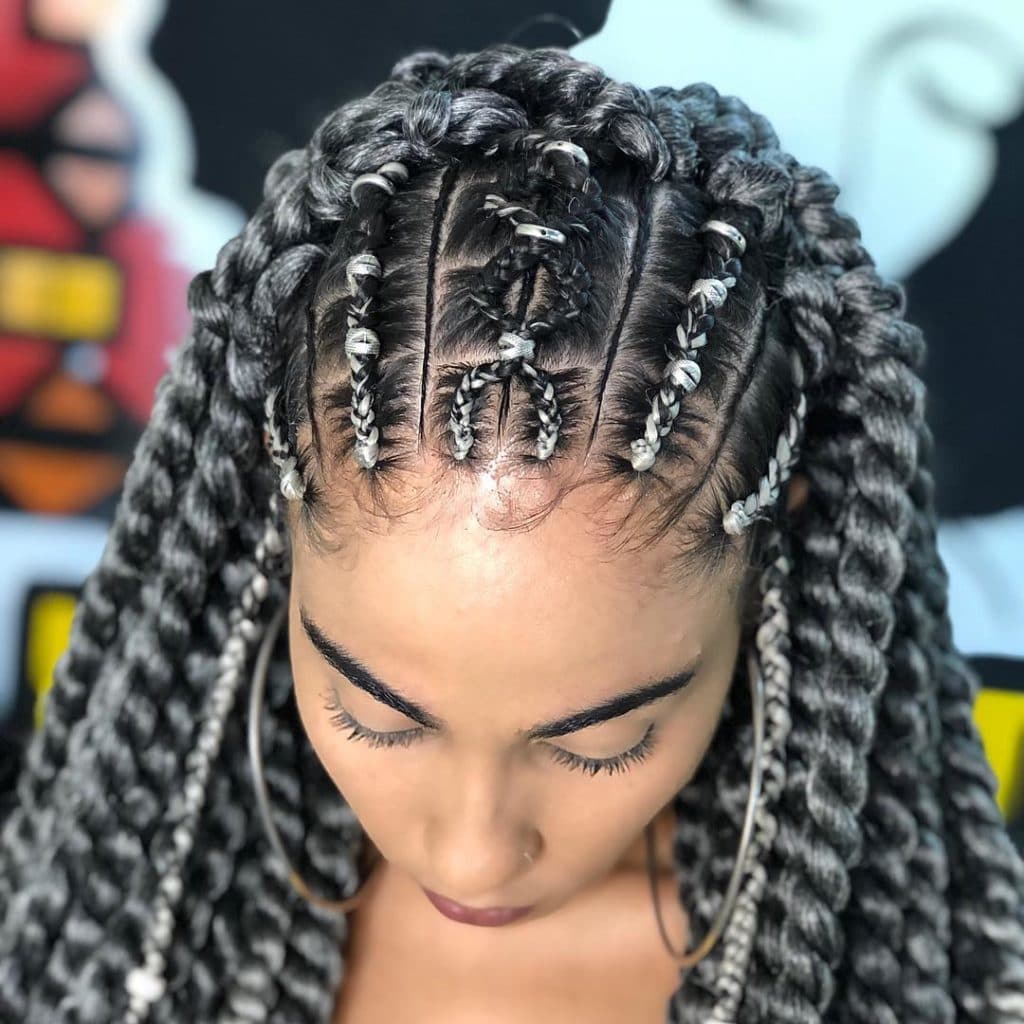 penteados com knotless braids