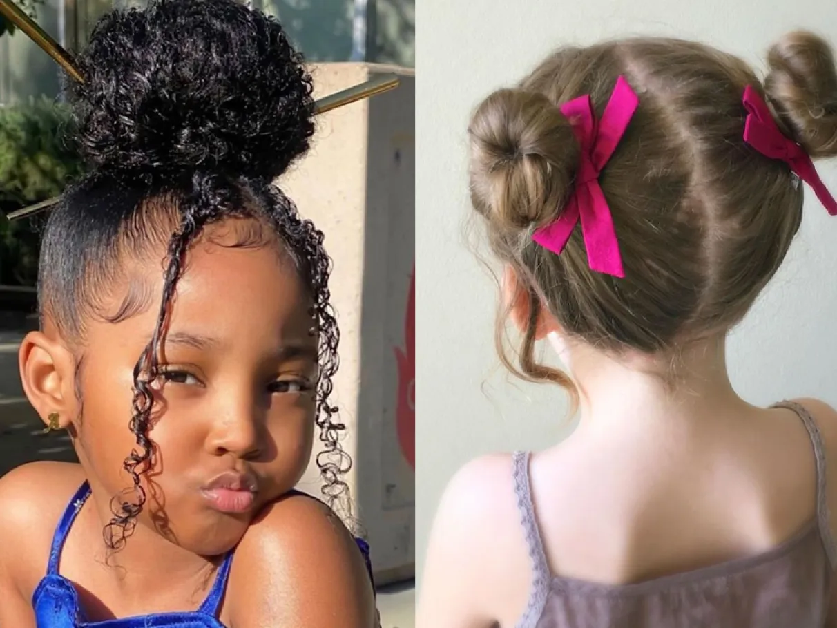 penteados para cabelo cacheado de criança