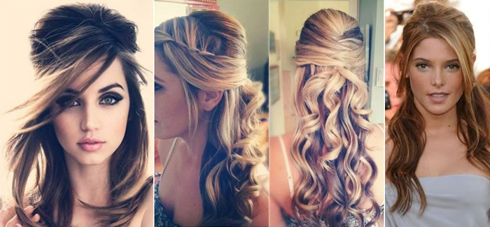 penteados elegantes cabelo longo