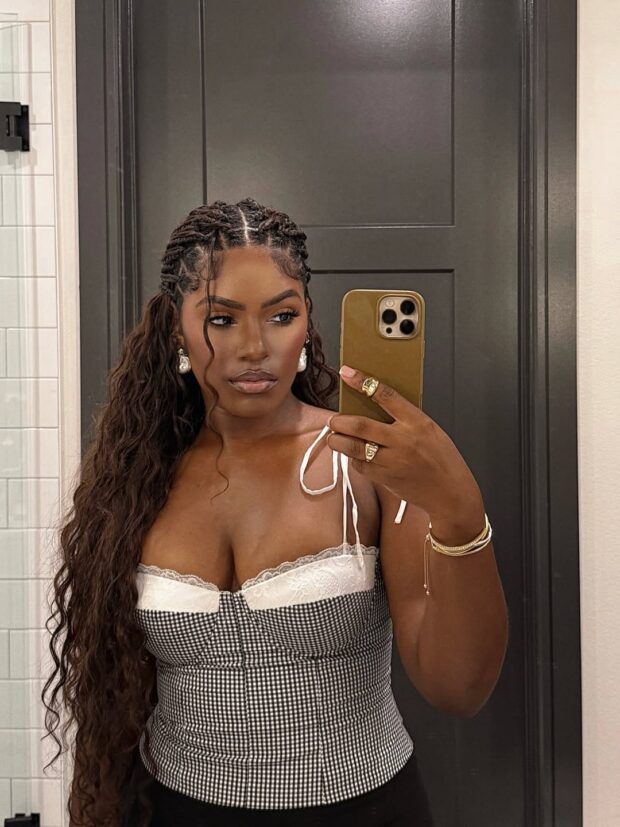 penteados com box braids curtas