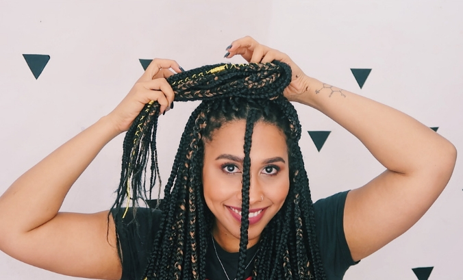 box braids com cabelo natural