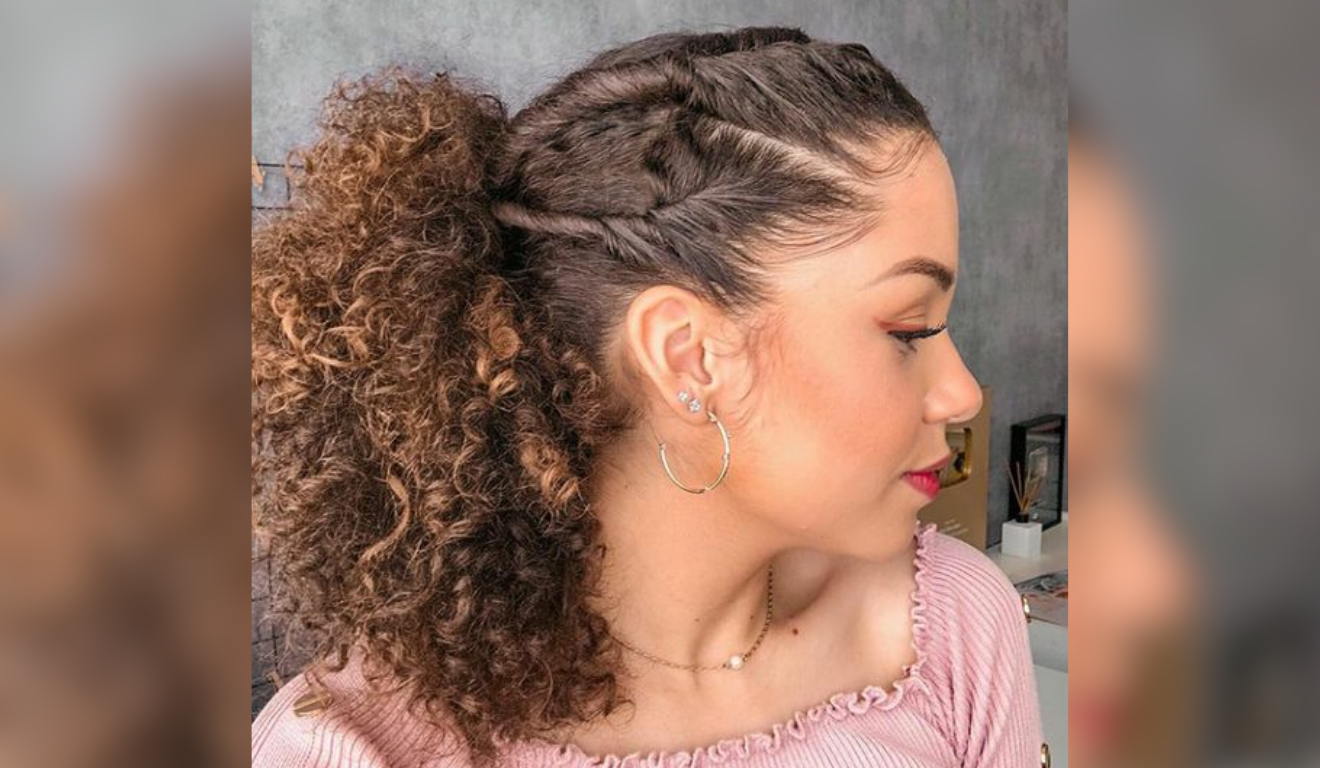 penteados para cabelo cacheado para trabalho