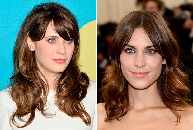 penteados com franja para cabelo longo