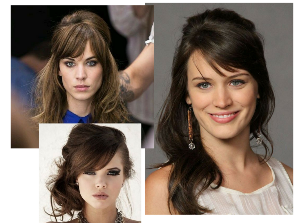 penteados com franja para cabelo longo