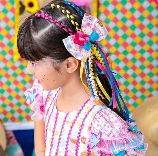 penteado para dançar quadrilha