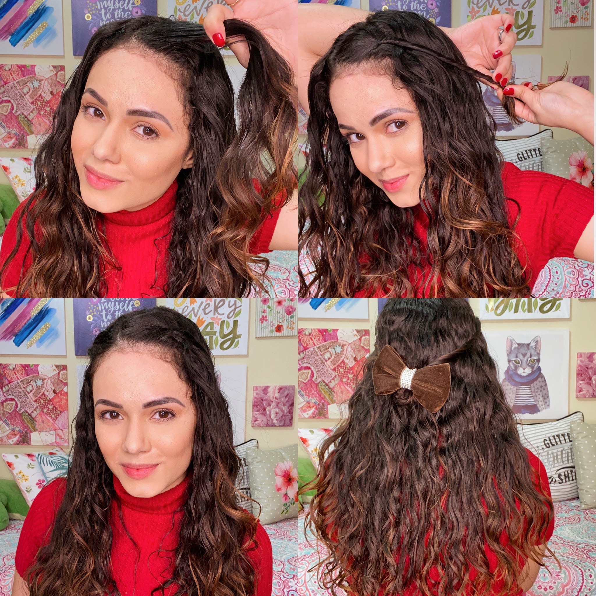penteados para cabelo cacheado festa