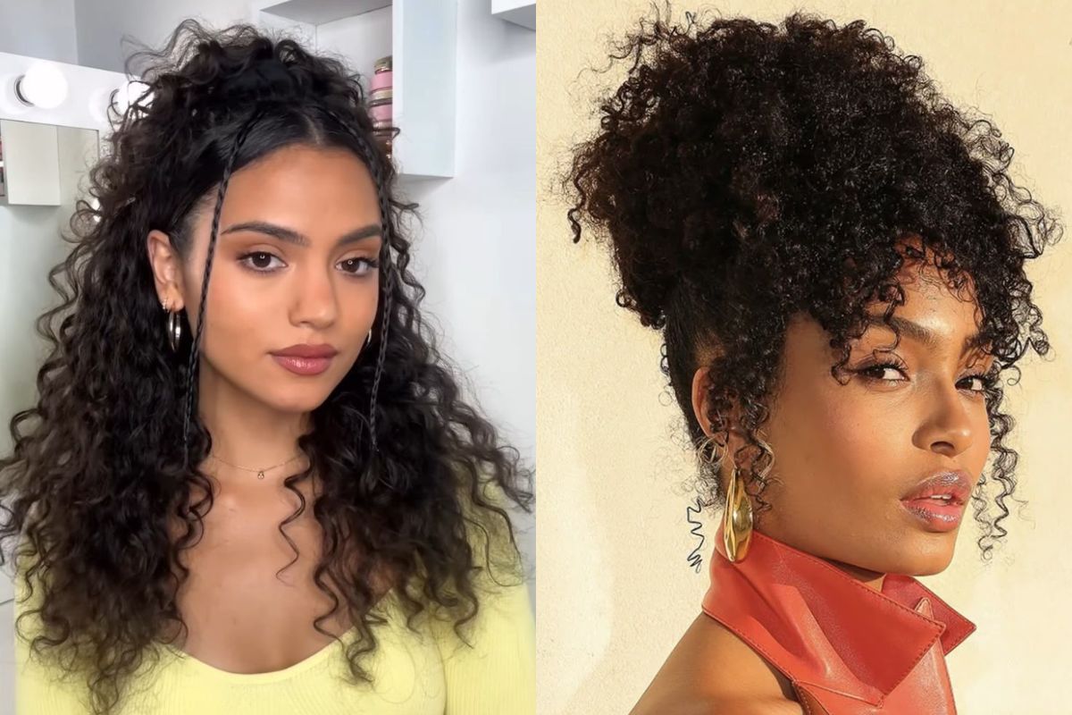 penteados para cabelo cacheado dia a dia