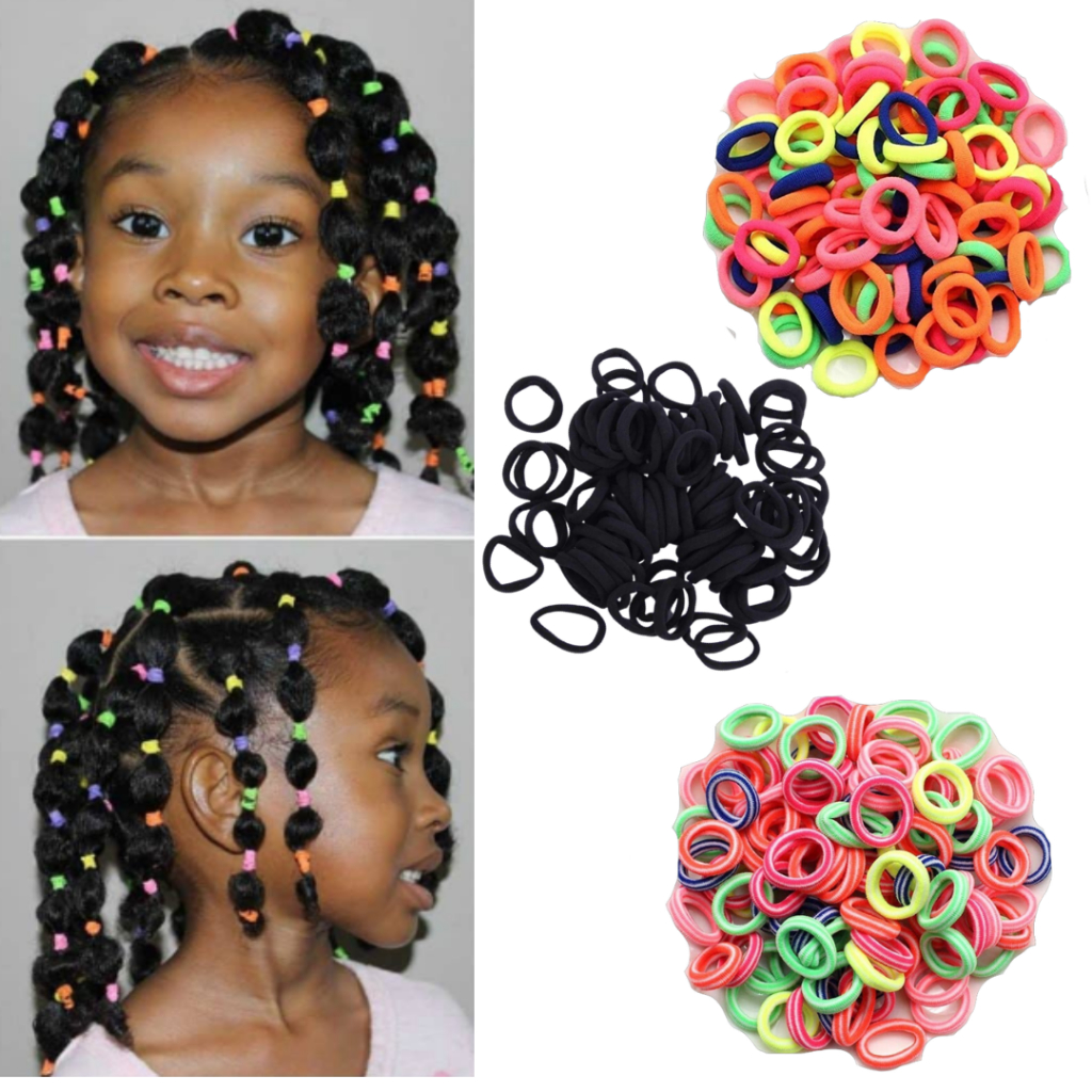 penteados com elásticos coloridos infantil