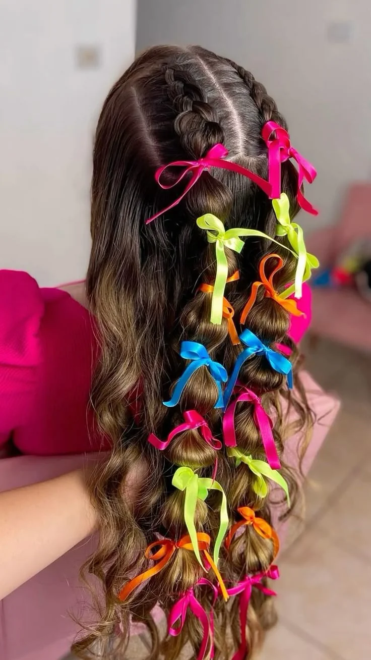 penteados juninos para cabelo cacheado