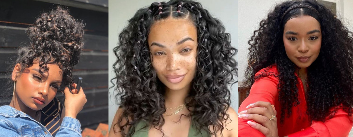 penteados para cabelo cacheado médio para festa