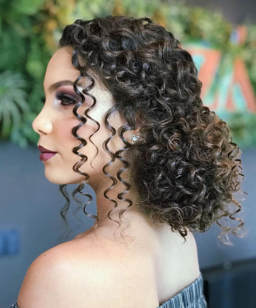 penteados para cabelo cacheado curto afro