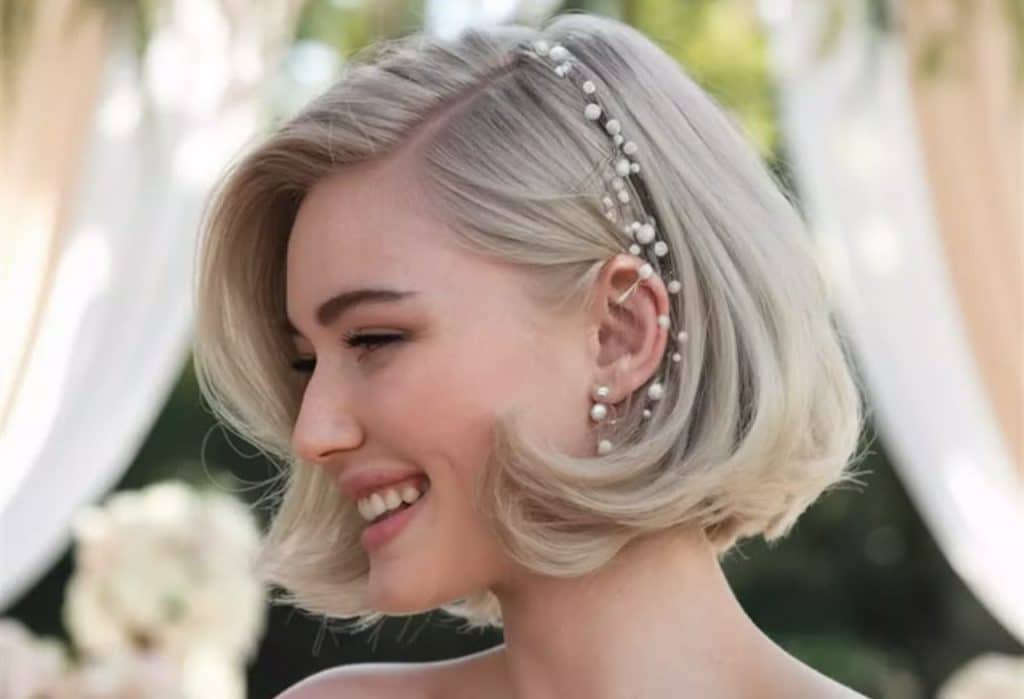 penteados para cabelo pixie casamento