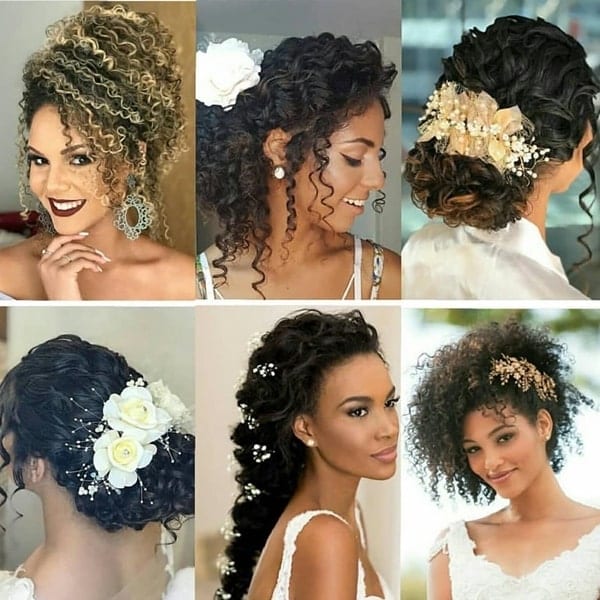 penteados presos cabelo cacheado casamento