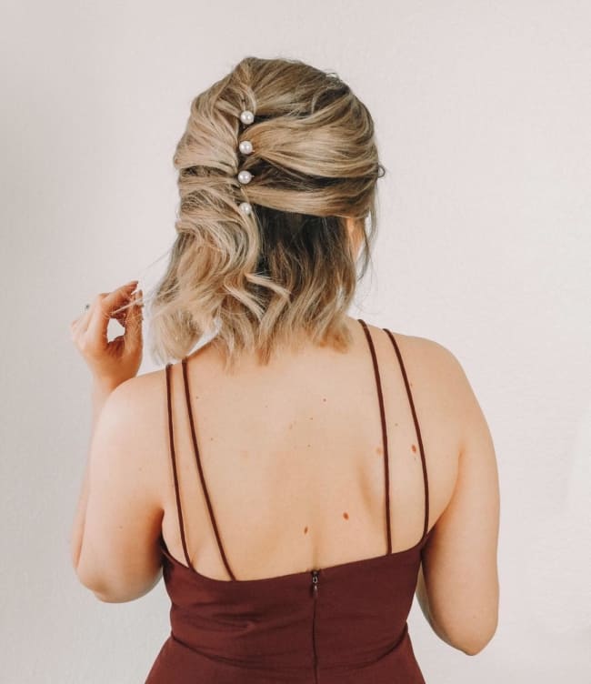 penteados com trança cabelo médio casamento