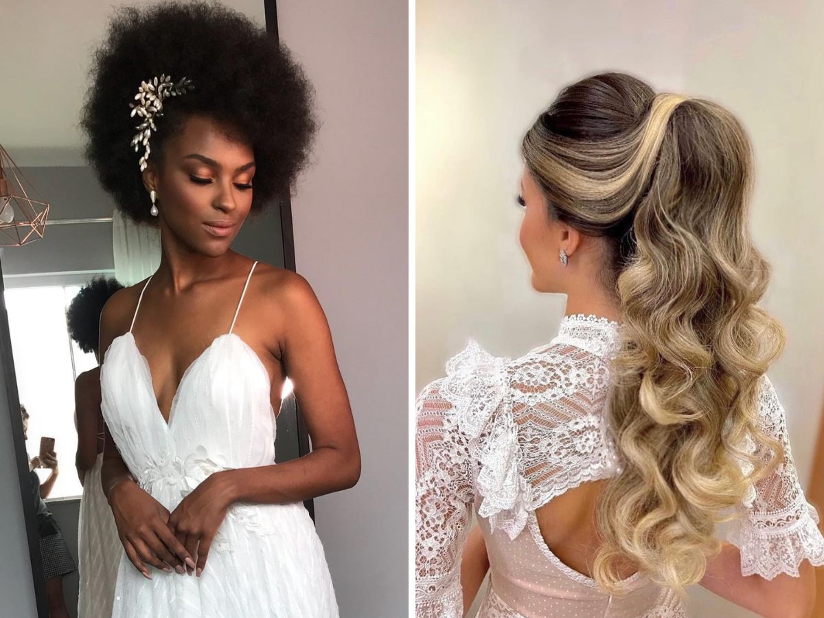 penteados semi presos para casamento
