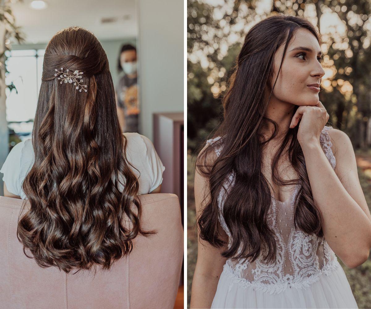 penteados para madrinha cabelo solto