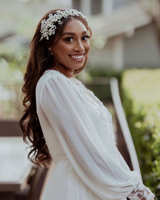 acessórios cabelo liso solto casamento
