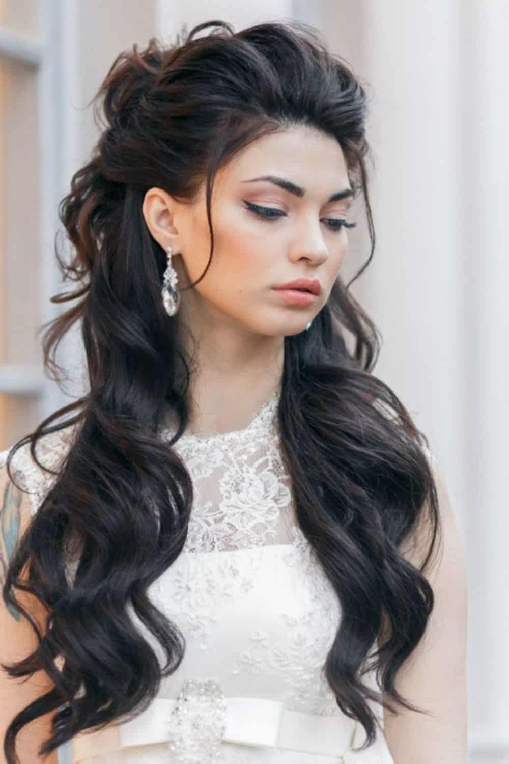 penteados casamento cabelo liso solto inspiração