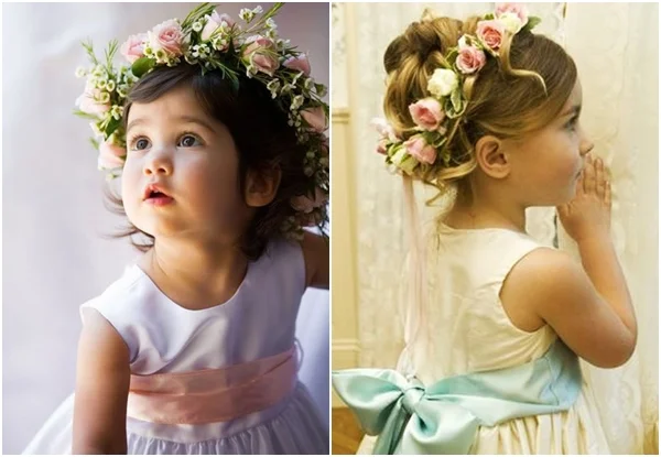 penteado para daminha cabelo longo