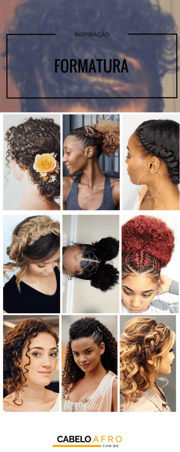 penteados formatura cabelo cacheado longo com franja
