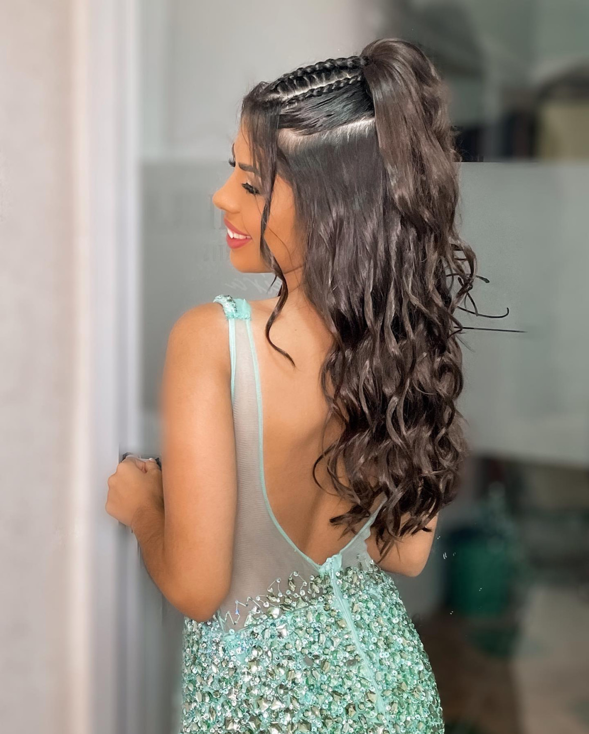penteado semi preso formatura cabelo liso