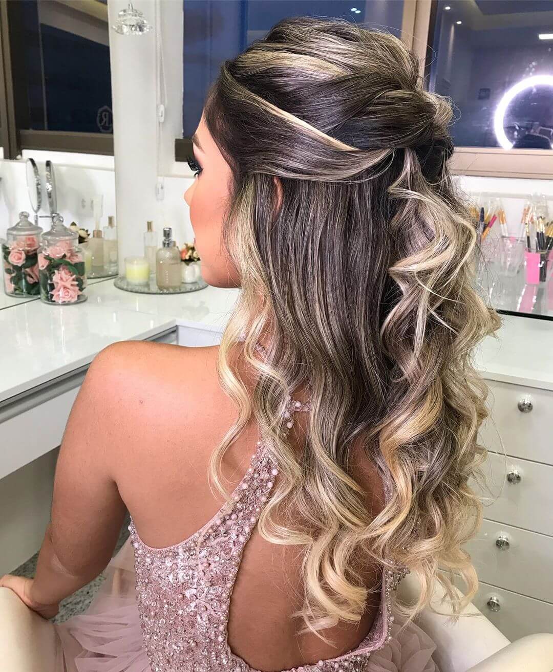 penteados presos para cabelo longo