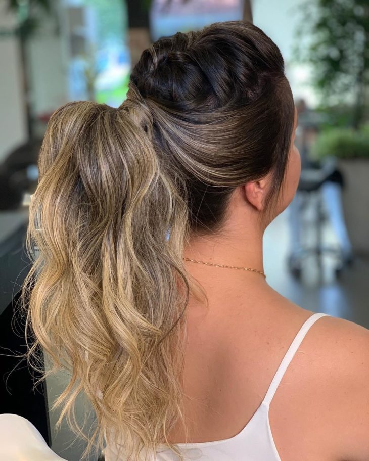 penteado rabo de cavalo elegante