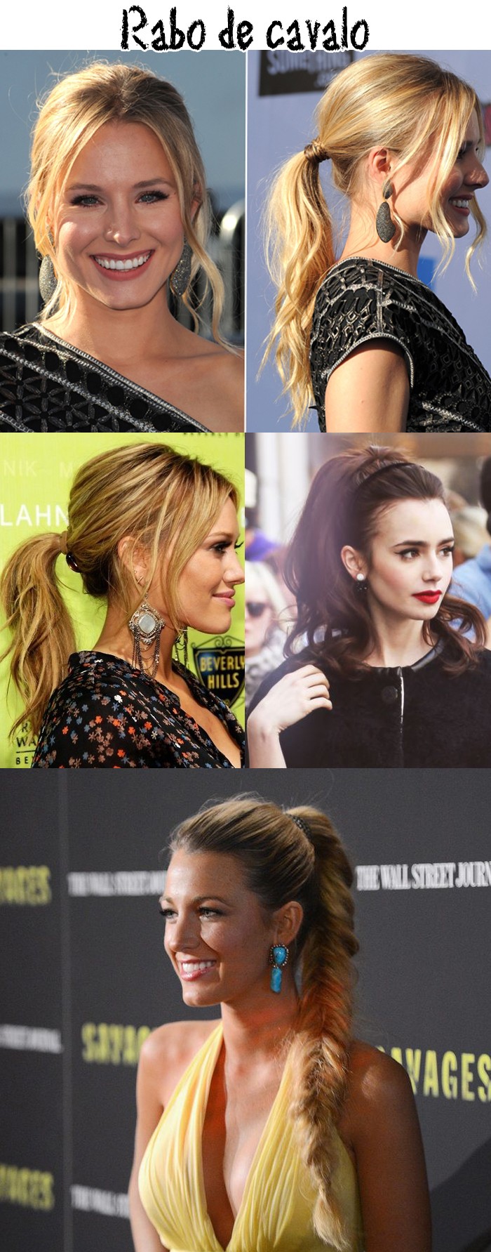 penteado rabo de cavalo cabelo longo
