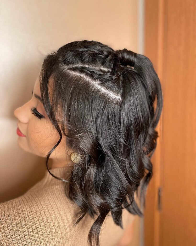 penteados com trança cabelo liso