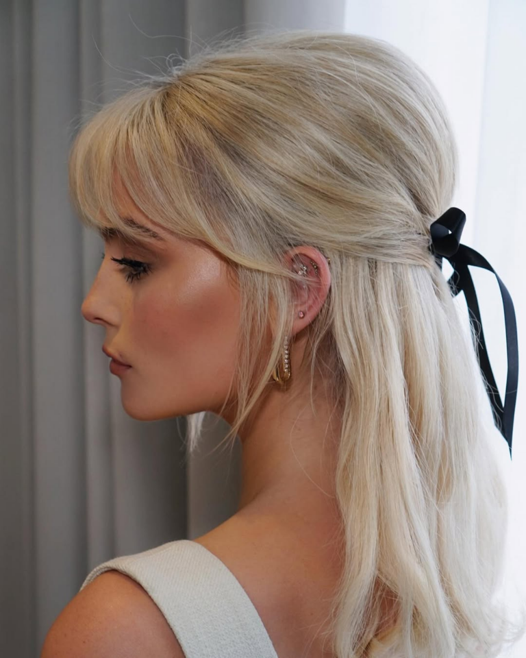 penteados elegantes cabelo liso